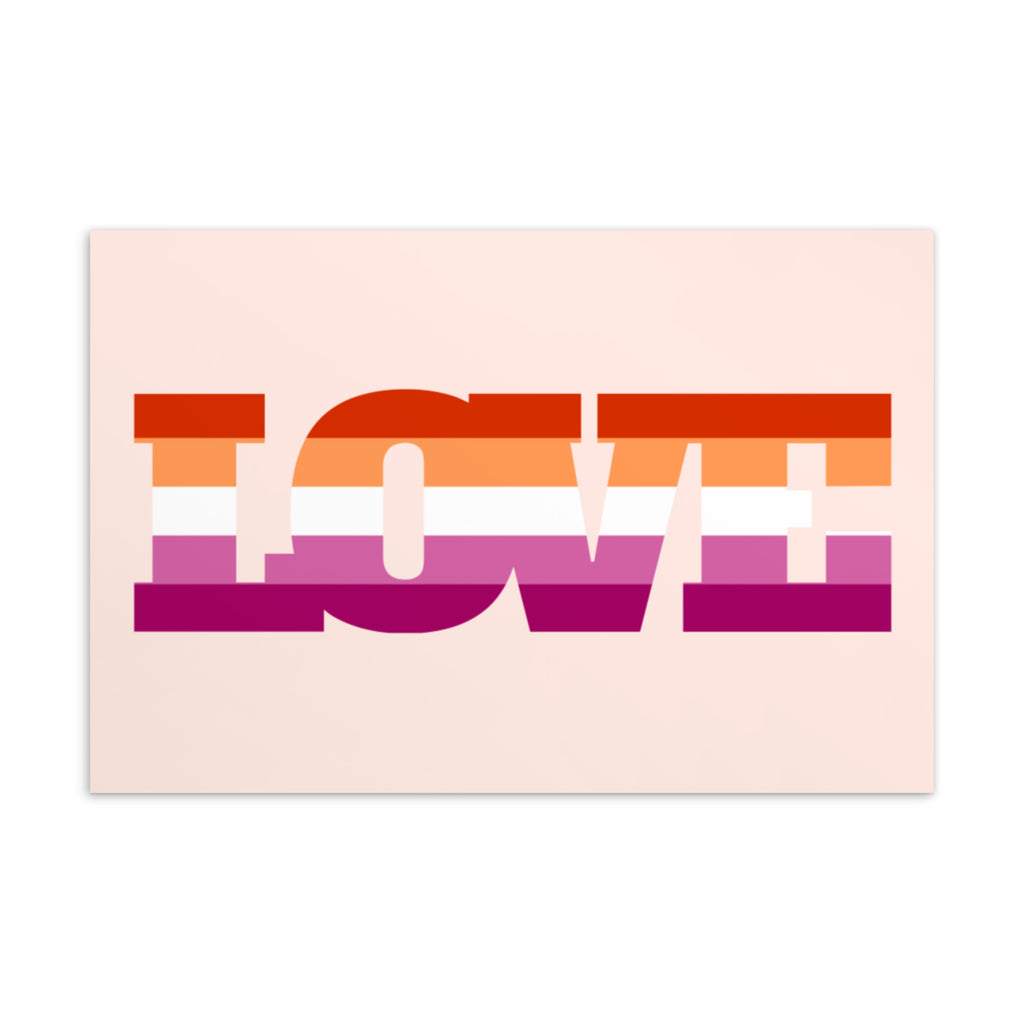  Lesbian Love Postcard by Printful sold by Queer In The World: The Shop - LGBT Merch Fashion