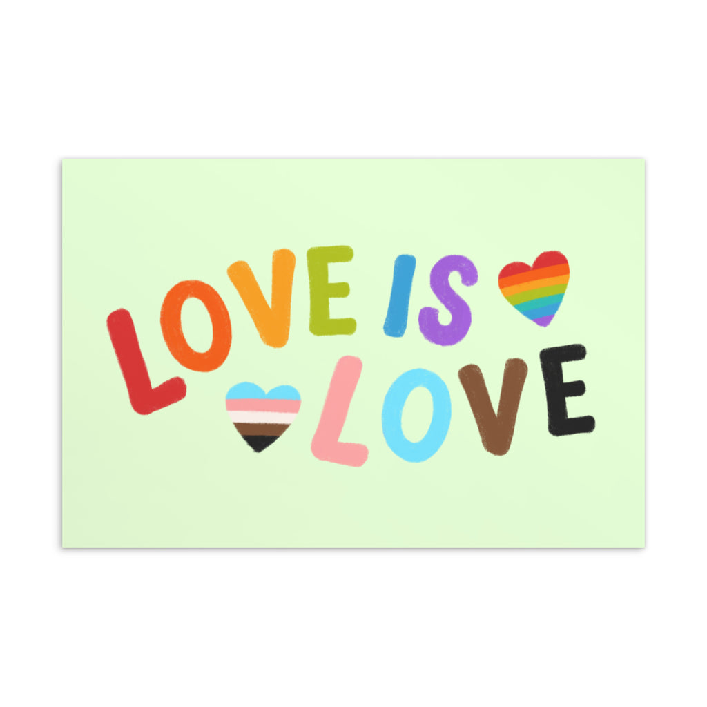  Love Is Love LGBTQ Postcard by Queer In The World Originals sold by Queer In The World: The Shop - LGBT Merch Fashion