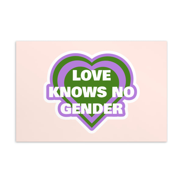  Love Knows No Gender Genderqueer Postcard by Queer In The World Originals sold by Queer In The World: The Shop - LGBT Merch Fashion
