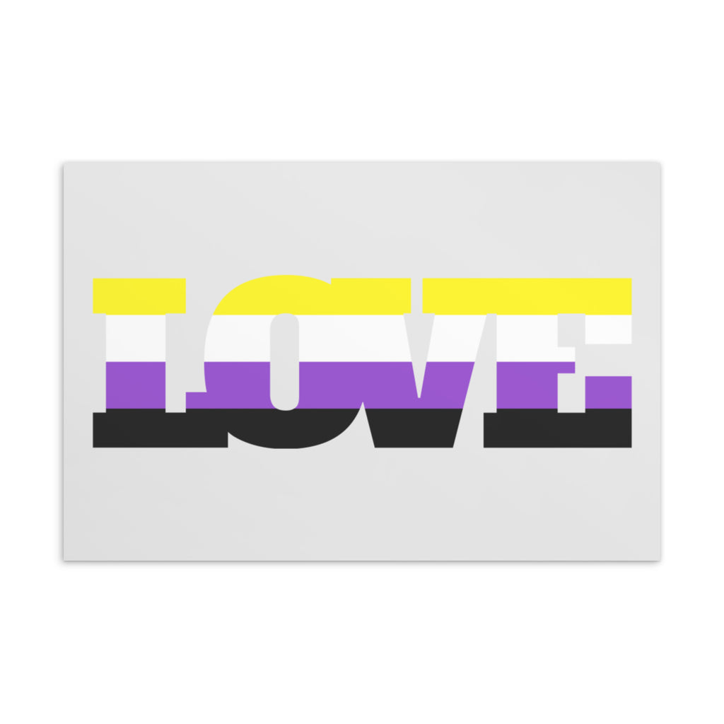 Non-binary Love Postcard by Queer In The World Originals sold by Queer In The World: The Shop - LGBT Merch Fashion