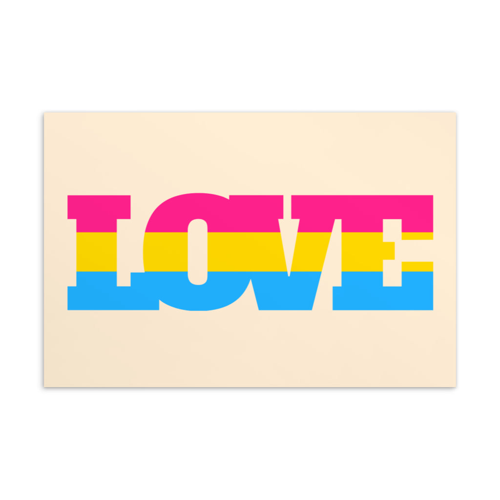  Pansexual Love Postcard by Queer In The World Originals sold by Queer In The World: The Shop - LGBT Merch Fashion