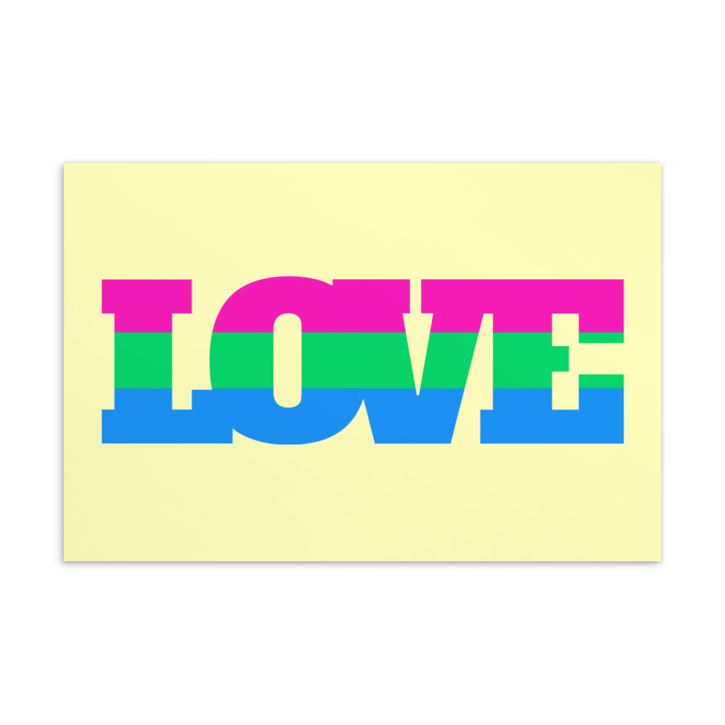  Polysexual Love Postcard by Queer In The World Originals sold by Queer In The World: The Shop - LGBT Merch Fashion