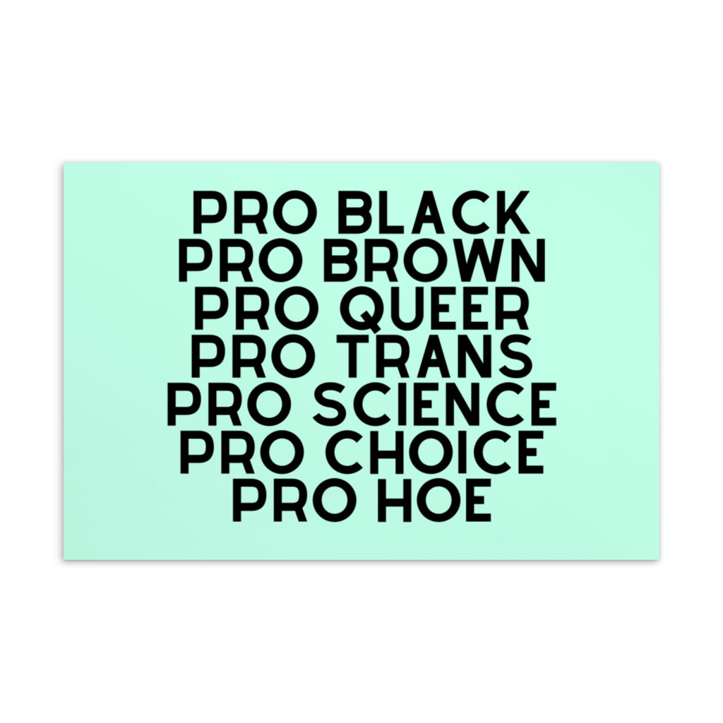  Pro Hoe (Black Text) Postcard by Queer In The World Originals sold by Queer In The World: The Shop - LGBT Merch Fashion