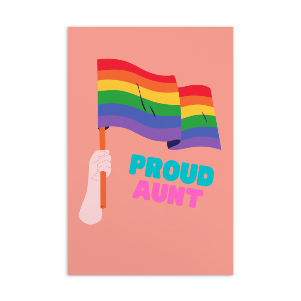  Proud Aunt Postcard by Queer In The World Originals sold by Queer In The World: The Shop - LGBT Merch Fashion