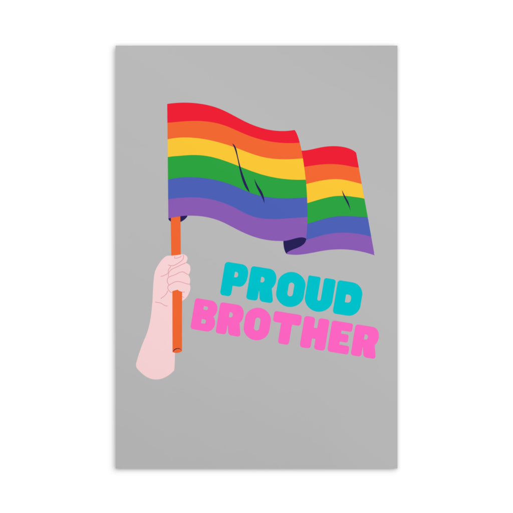  Proud Brother Postcard by Printful sold by Queer In The World: The Shop - LGBT Merch Fashion
