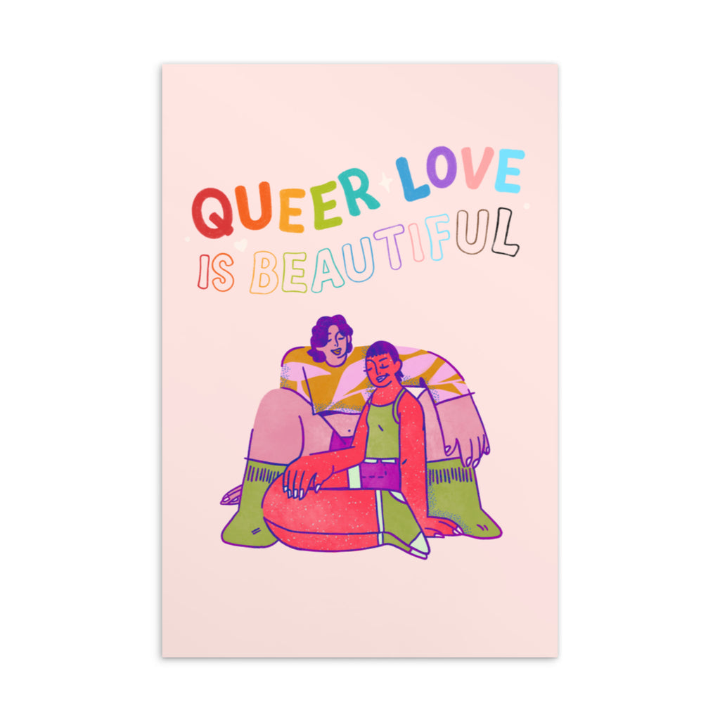  Queer Love Is Beautiful Postcard by Queer In The World Originals sold by Queer In The World: The Shop - LGBT Merch Fashion