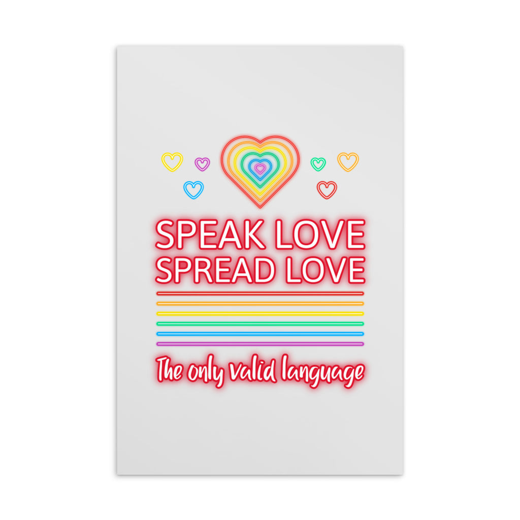  Speak Love Spread Love Postcard by Queer In The World Originals sold by Queer In The World: The Shop - LGBT Merch Fashion