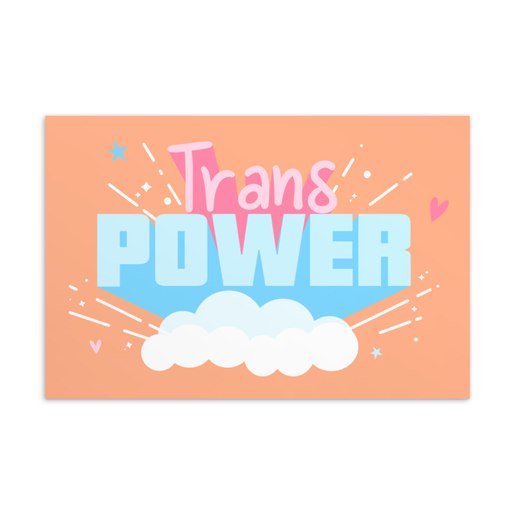  Stand Proud Trans Power Postcard by Queer In The World Originals sold by Queer In The World: The Shop - LGBT Merch Fashion