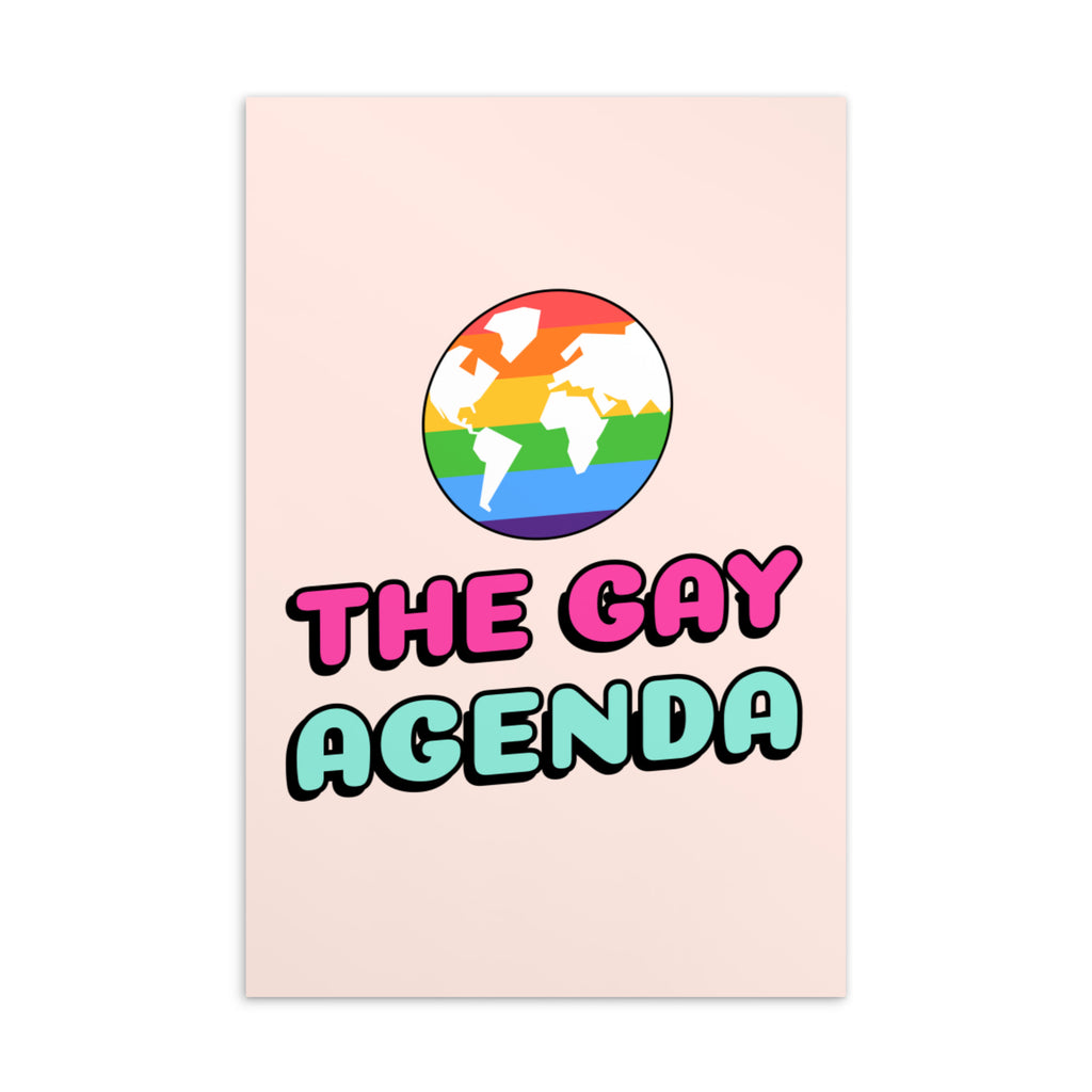  The Gay Agenda Postcard by Queer In The World Originals sold by Queer In The World: The Shop - LGBT Merch Fashion