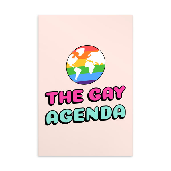  The Gay Agenda Postcard by Queer In The World Originals sold by Queer In The World: The Shop - LGBT Merch Fashion
