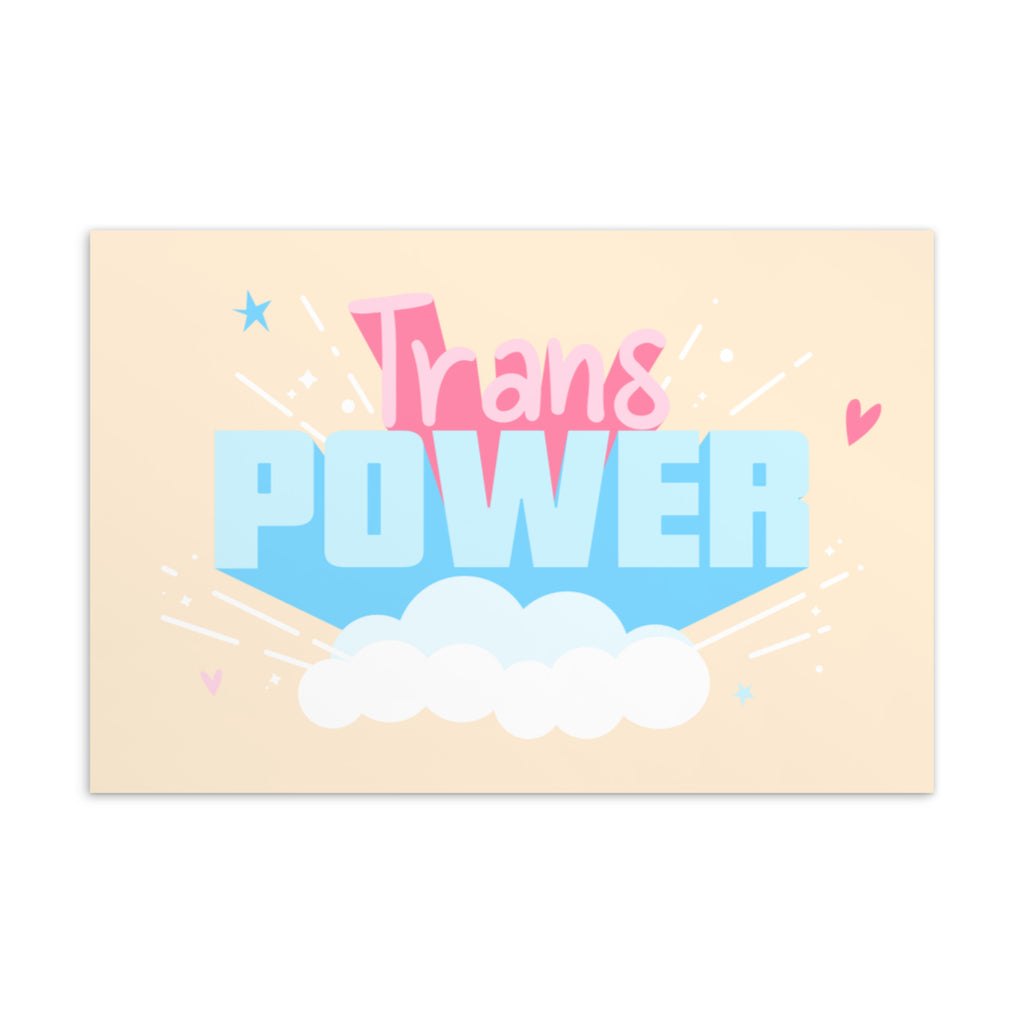  Trans Power Postcard by Queer In The World Originals sold by Queer In The World: The Shop - LGBT Merch Fashion