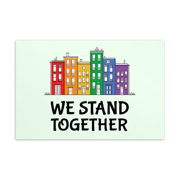  We Stand Together Postcard by Queer In The World Originals sold by Queer In The World: The Shop - LGBT Merch Fashion