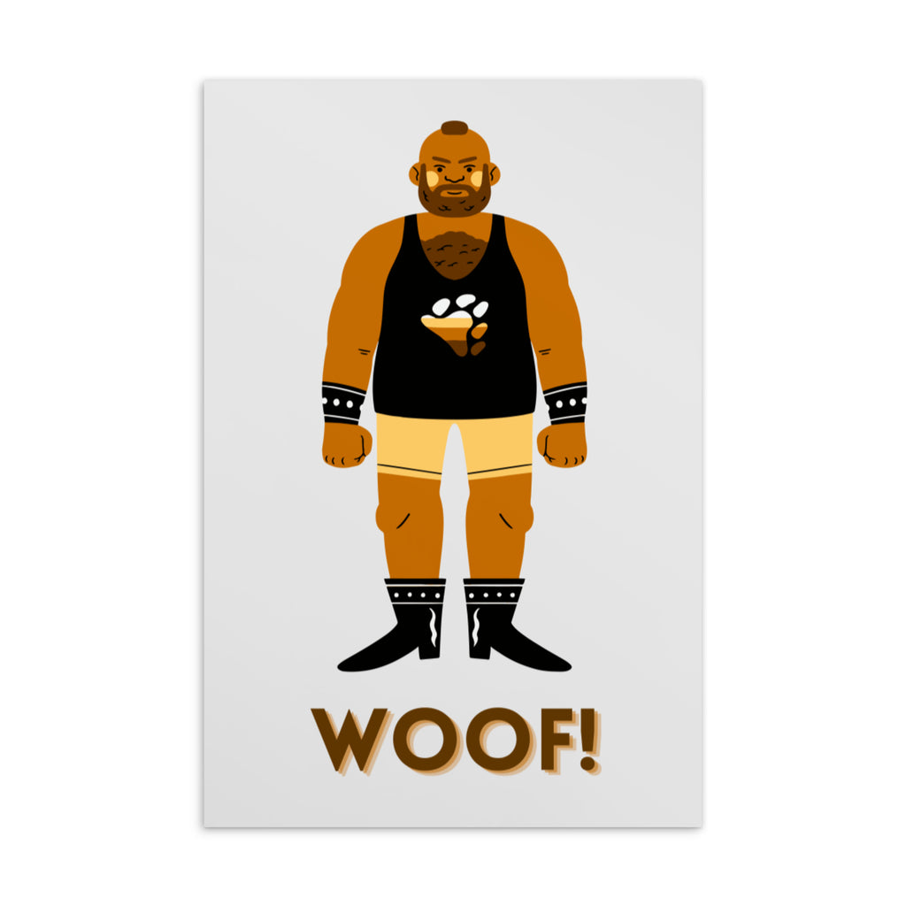  Woof! Gay Bear Postcard by Queer In The World Originals sold by Queer In The World: The Shop - LGBT Merch Fashion