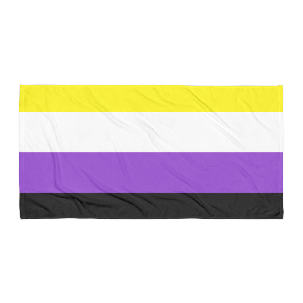  Non-Binary Pride Flag Towel by Queer In The World Originals sold by Queer In The World: The Shop - LGBT Merch Fashion