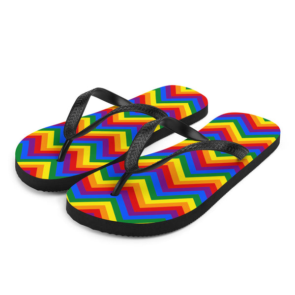  Gay Zig Zag Flip-Flops by Queer In The World Originals sold by Queer In The World: The Shop - LGBT Merch Fashion