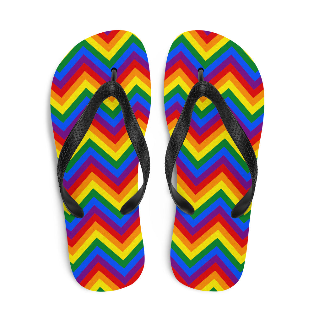  Gay Zig Zag Flip-Flops by Queer In The World Originals sold by Queer In The World: The Shop - LGBT Merch Fashion