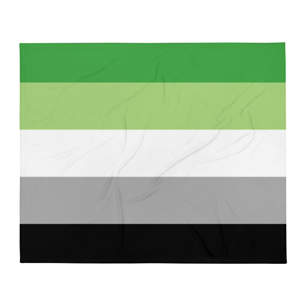  Aromantic Flag Throw Blanket by Queer In The World Originals sold by Queer In The World: The Shop - LGBT Merch Fashion