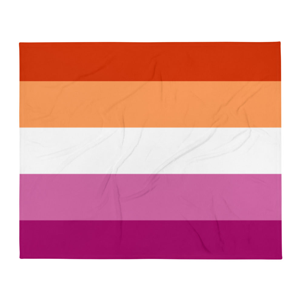  Lesbian Pride Flag Throw Blanket by Queer In The World Originals sold by Queer In The World: The Shop - LGBT Merch Fashion