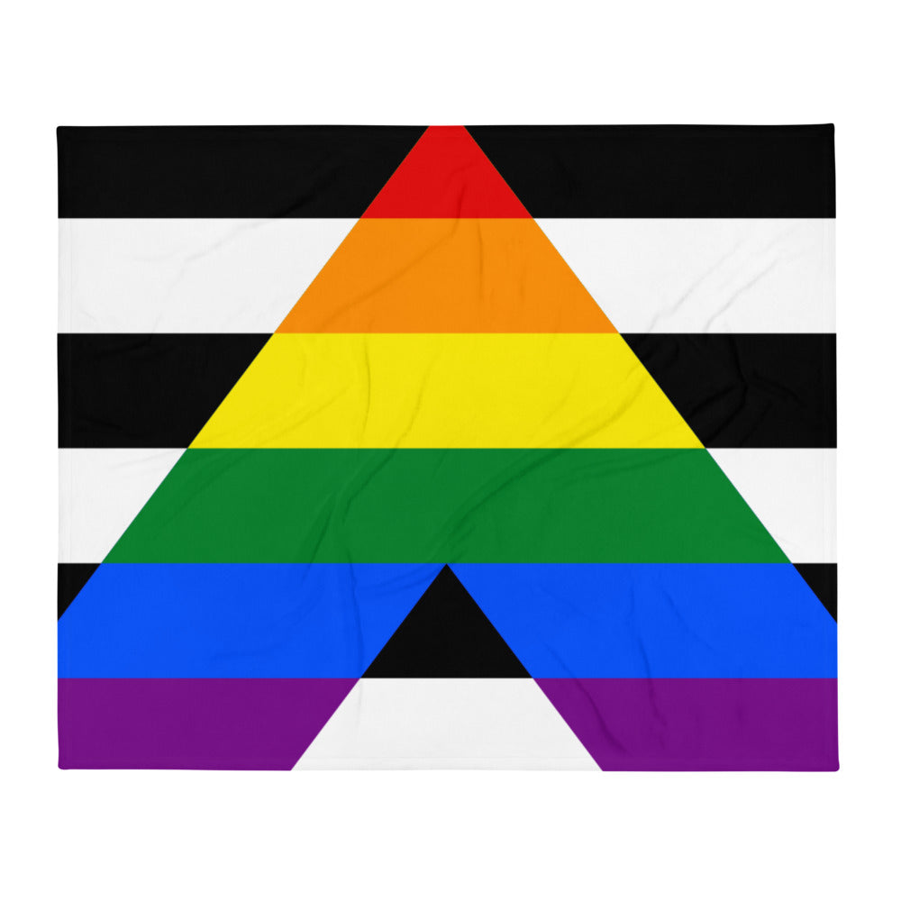  Straight Ally Flag Throw Blanket by Queer In The World Originals sold by Queer In The World: The Shop - LGBT Merch Fashion