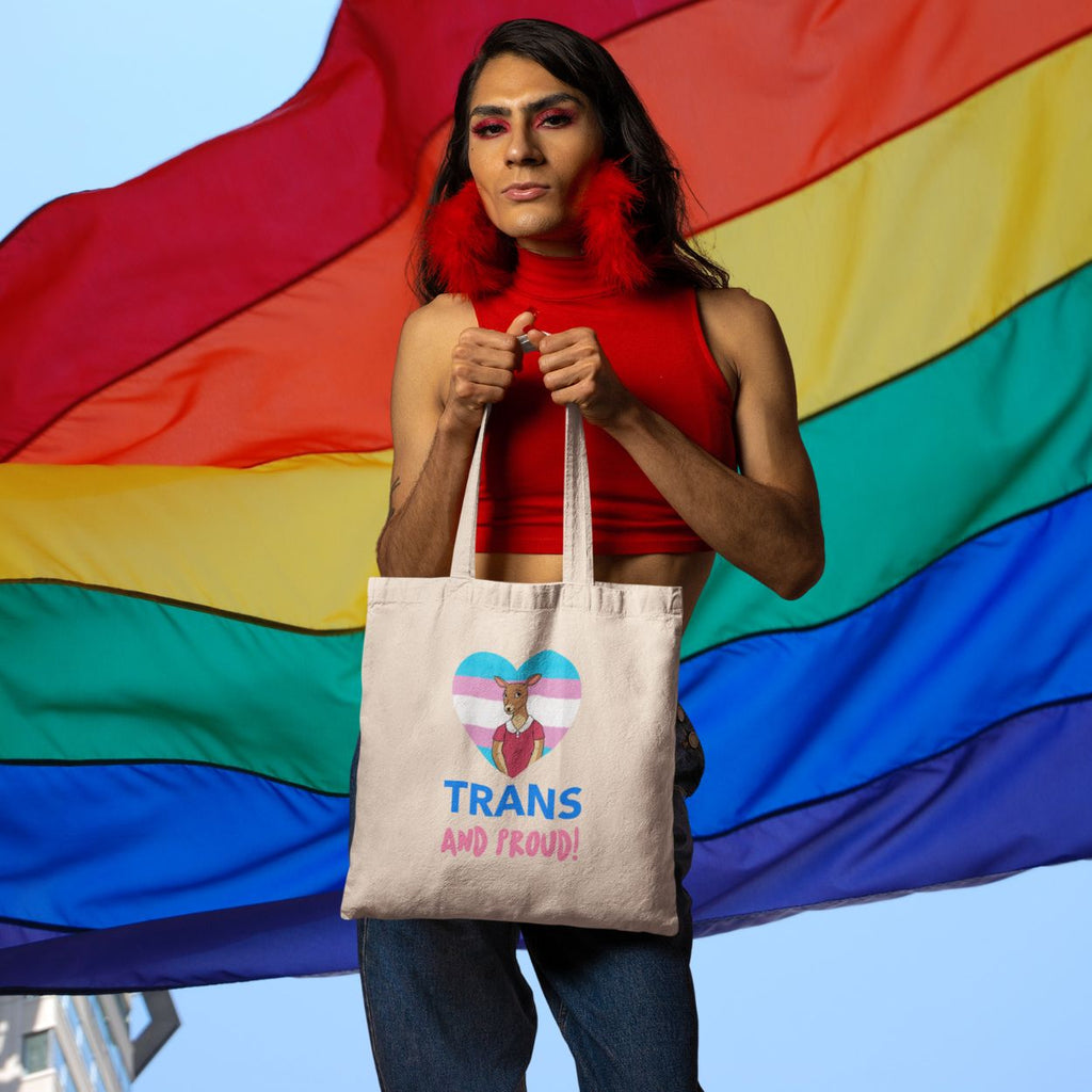 Black Trans And Proud Eco Tote Bag by Queer In The World Originals sold by Queer In The World: The Shop - LGBT Merch Fashion