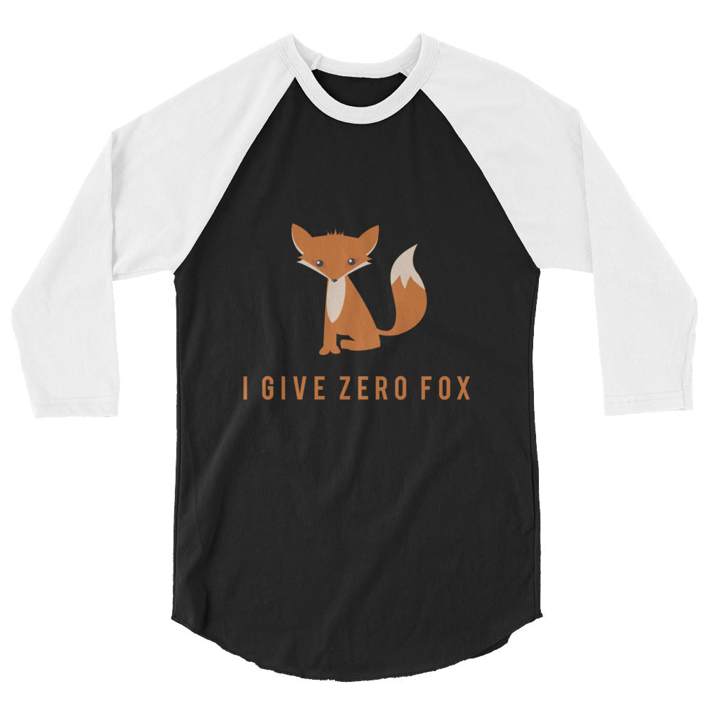 undefined I Give Zero Fox 3/4 Sleeve Raglan Shirt by Queer In The World Originals sold by Queer In The World: The Shop - LGBT Merch Fashion