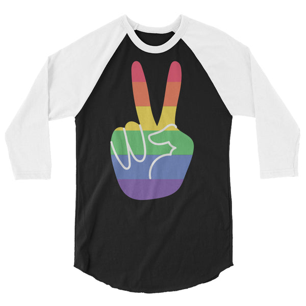 undefined Gay Pride 3/4 Sleeve Raglan Shirt by Queer In The World Originals sold by Queer In The World: The Shop - LGBT Merch Fashion