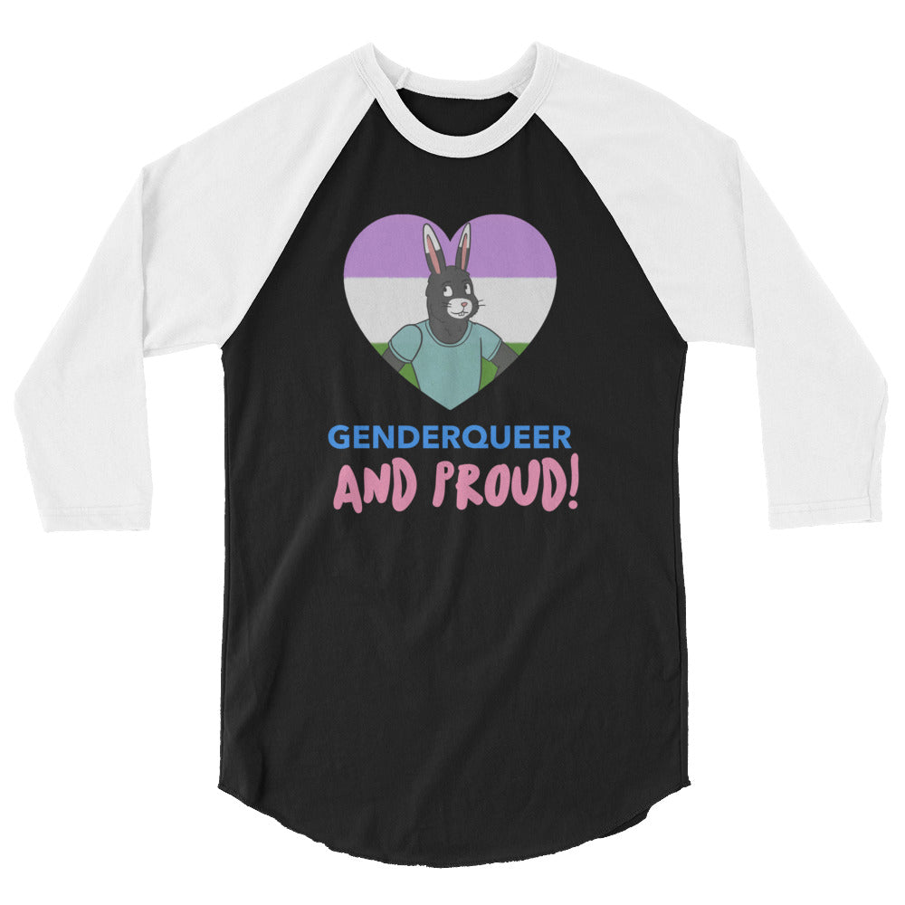 undefined Genderqueer And Proud 3/4 Sleeve Raglan Shirt by Queer In The World Originals sold by Queer In The World: The Shop - LGBT Merch Fashion