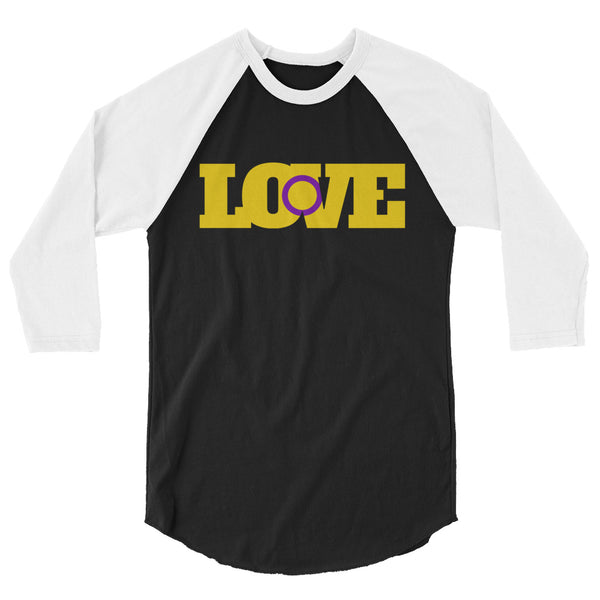 undefined Intersex Love 3/4 Sleeve Raglan Shirt by Queer In The World Originals sold by Queer In The World: The Shop - LGBT Merch Fashion