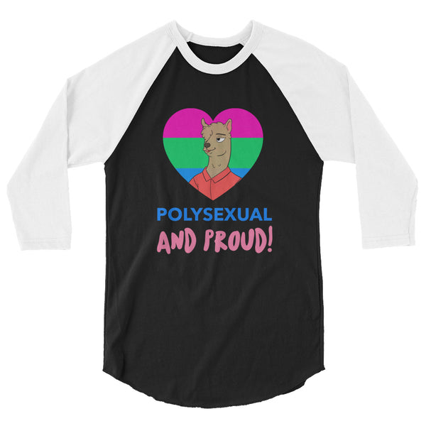 undefined Polysexual And Proud 3/4 Sleeve Raglan Shirt by Queer In The World Originals sold by Queer In The World: The Shop - LGBT Merch Fashion