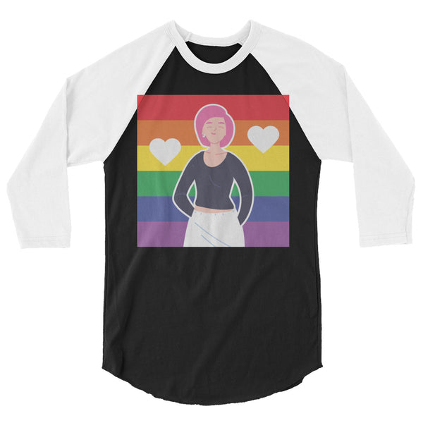 undefined Queer Love Is Love Is Love 3/4 Sleeve Raglan Shirt by Queer In The World Originals sold by Queer In The World: The Shop - LGBT Merch Fashion
