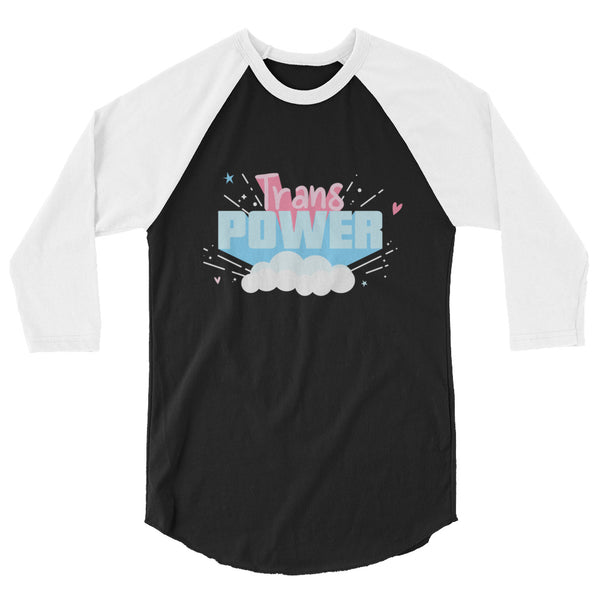 undefined Stand Proud Trans Power 3/4 Sleeve Raglan Shirt by Queer In The World Originals sold by Queer In The World: The Shop - LGBT Merch Fashion