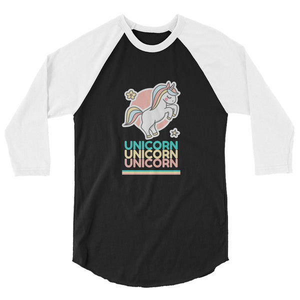 undefined Unicorn Unicorn Unicorn 3/4 Sleeve Raglan Shirt by Queer In The World Originals sold by Queer In The World: The Shop - LGBT Merch Fashion