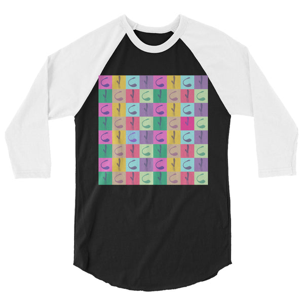 undefined Vibrator Pop Art 3/4 Sleeve Raglan Shirt by Queer In The World Originals sold by Queer In The World: The Shop - LGBT Merch Fashion