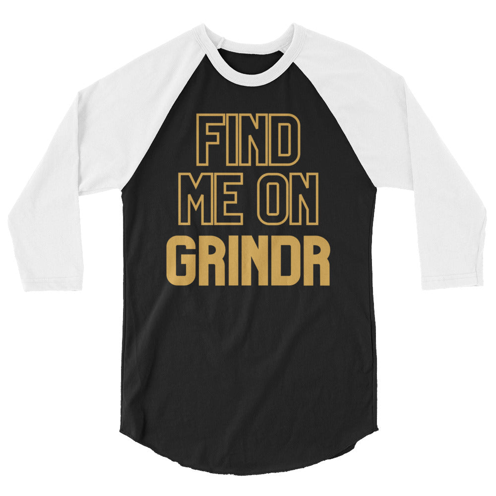 undefined Zero Feet Away Grindr 3/4 Sleeve Raglan Shirt by Queer In The World Originals sold by Queer In The World: The Shop - LGBT Merch Fashion