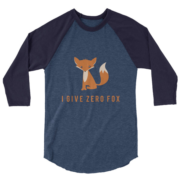 undefined I Give Zero Fox 3/4 Sleeve Raglan Shirt by Queer In The World Originals sold by Queer In The World: The Shop - LGBT Merch Fashion
