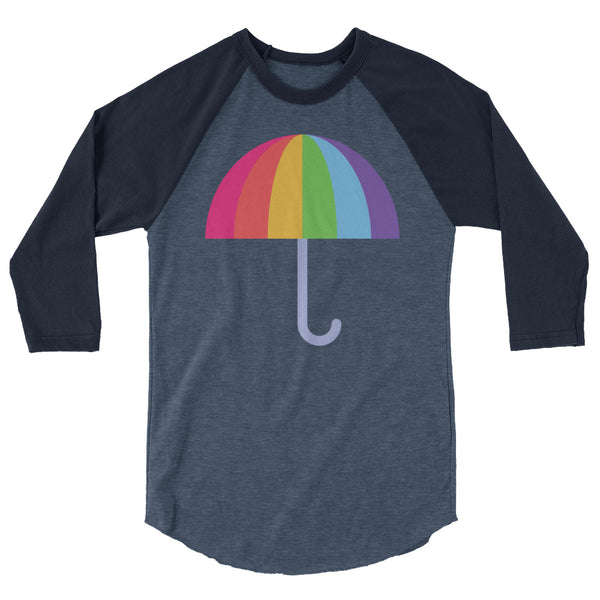 undefined Gay Umbrella 3/4 Sleeve Raglan Shirt by Printful sold by Queer In The World: The Shop - LGBT Merch Fashion