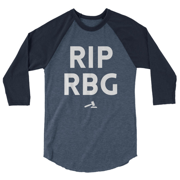 undefined RIP RBG 3/4 Sleeve Raglan Shirt by Queer In The World Originals sold by Queer In The World: The Shop - LGBT Merch Fashion