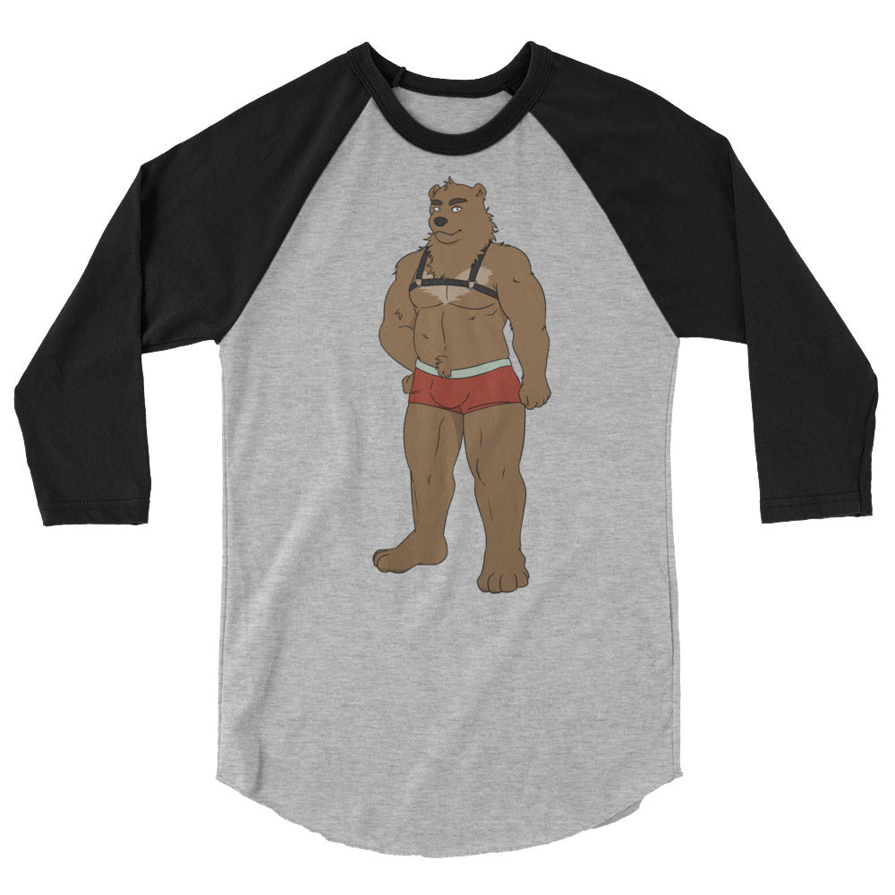 undefined Gay Bear 3/4 Sleeve Raglan Shirt by Queer In The World Originals sold by Queer In The World: The Shop - LGBT Merch Fashion