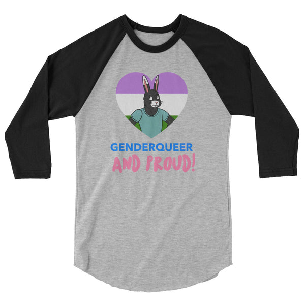 undefined Genderqueer And Proud 3/4 Sleeve Raglan Shirt by Queer In The World Originals sold by Queer In The World: The Shop - LGBT Merch Fashion