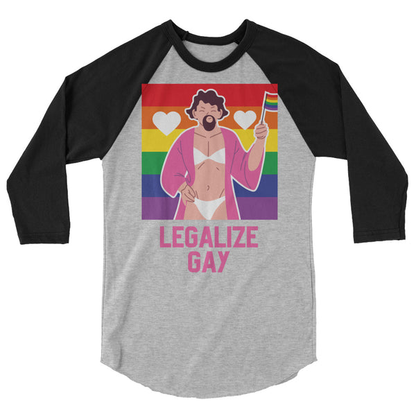 undefined Legalize Gay 3/4 Sleeve Raglan Shirt by Queer In The World Originals sold by Queer In The World: The Shop - LGBT Merch Fashion