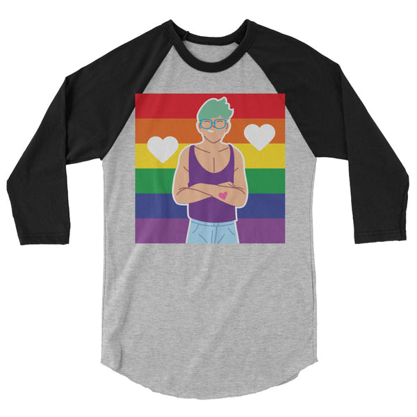 undefined Queer Love 3/4 Sleeve Raglan Shirt by Queer In The World Originals sold by Queer In The World: The Shop - LGBT Merch Fashion