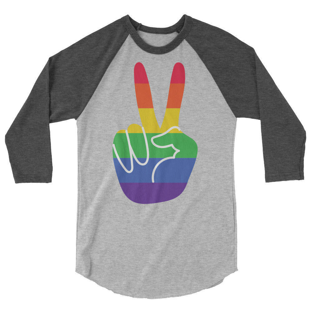 undefined Gay Pride 3/4 Sleeve Raglan Shirt by Queer In The World Originals sold by Queer In The World: The Shop - LGBT Merch Fashion