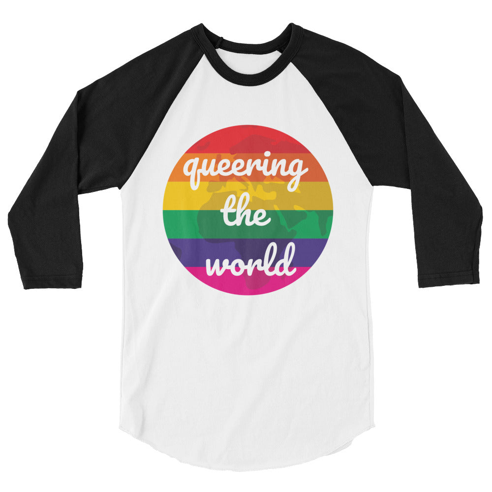 undefined Queering The World 3/4 Sleeve Raglan Shirt by Queer In The World Originals sold by Queer In The World: The Shop - LGBT Merch Fashion