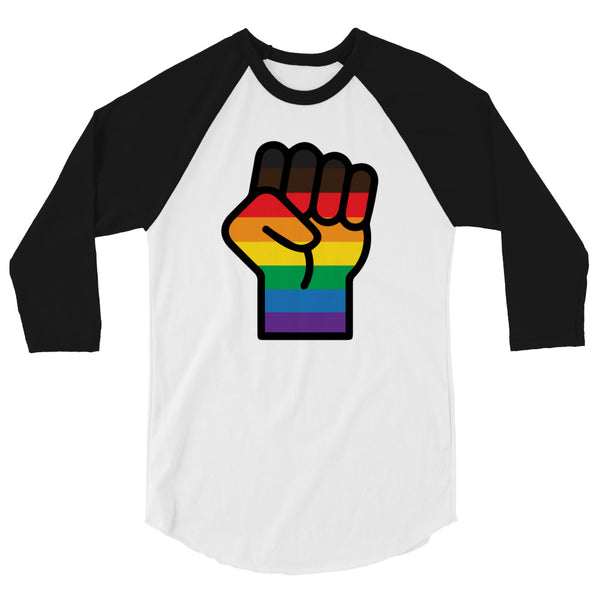 undefined BLM LGBT Resist 3/4 Sleeve Raglan Shirt by Queer In The World Originals sold by Queer In The World: The Shop - LGBT Merch Fashion