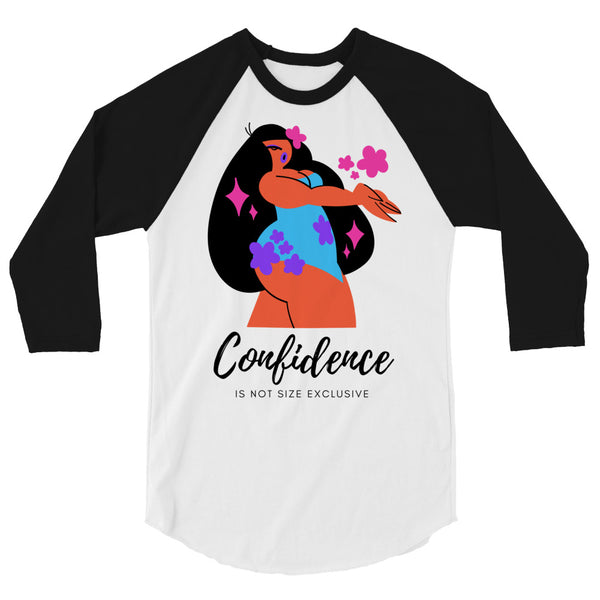 undefined Body Confidence 3/4 Sleeve Raglan Shirt by Queer In The World Originals sold by Queer In The World: The Shop - LGBT Merch Fashion