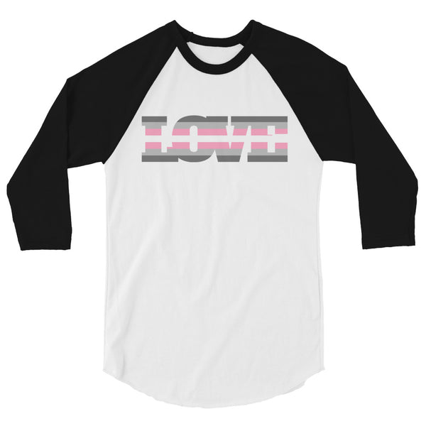 undefined Demigirl Love 3/4 Sleeve Raglan Shirt by Queer In The World Originals sold by Queer In The World: The Shop - LGBT Merch Fashion