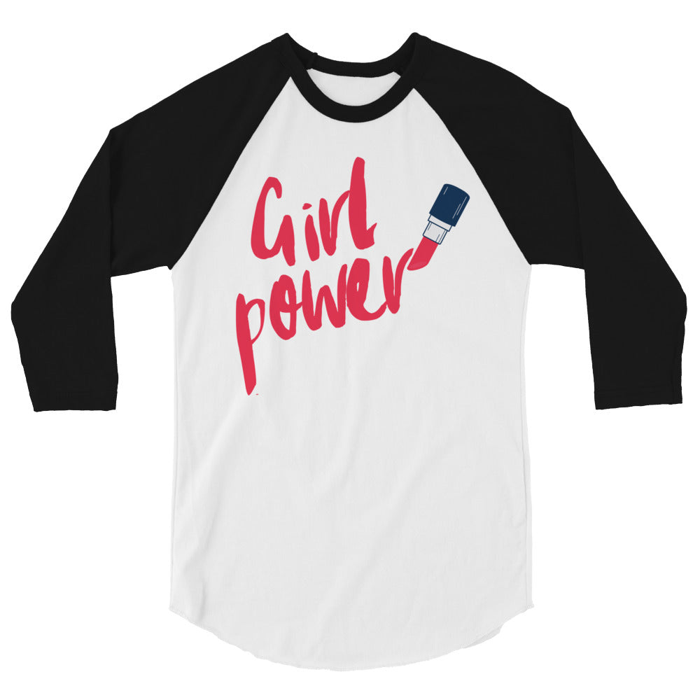 undefined Girl Power 3/4 Sleeve Raglan Shirt by Queer In The World Originals sold by Queer In The World: The Shop - LGBT Merch Fashion