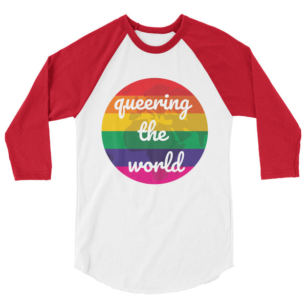 undefined Queering The World 3/4 Sleeve Raglan Shirt by Queer In The World Originals sold by Queer In The World: The Shop - LGBT Merch Fashion