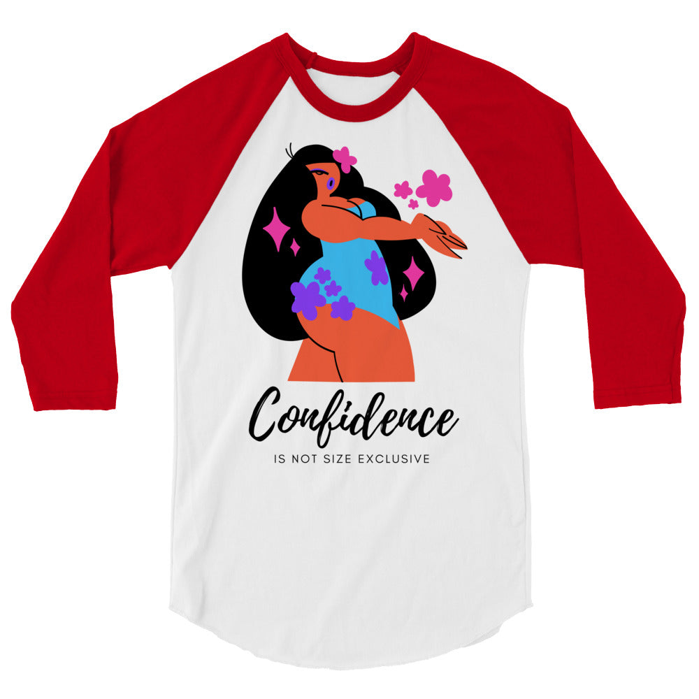 undefined Body Confidence 3/4 Sleeve Raglan Shirt by Queer In The World Originals sold by Queer In The World: The Shop - LGBT Merch Fashion