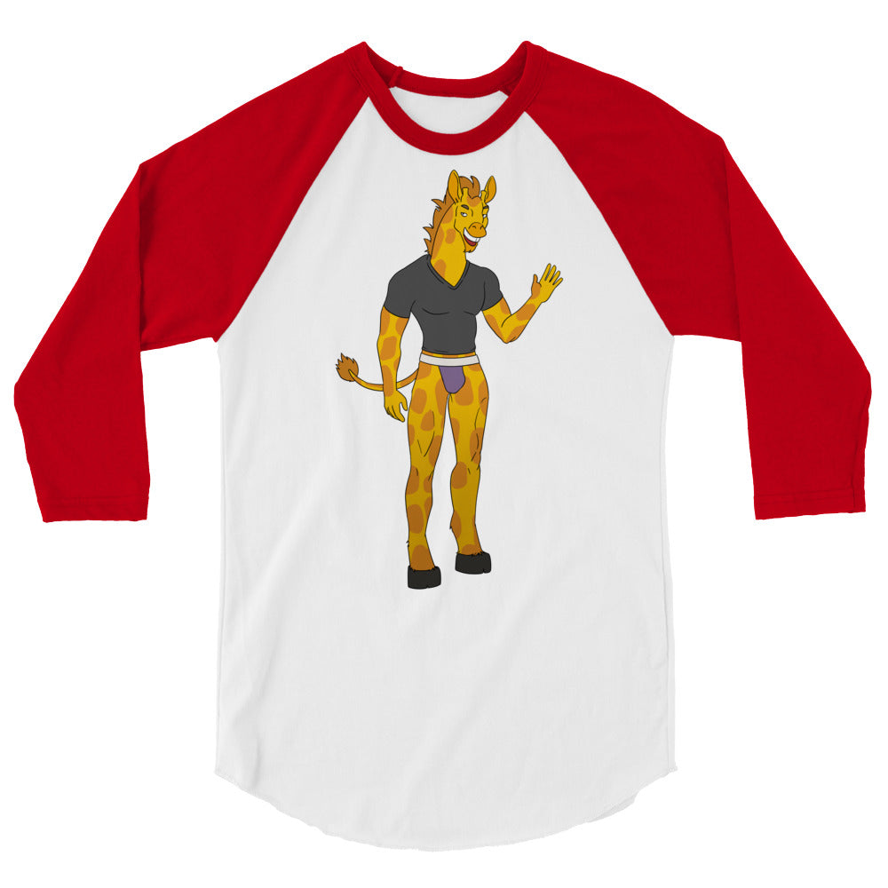 undefined Gay Giraffe 3/4 Sleeve Raglan Shirt by Queer In The World Originals sold by Queer In The World: The Shop - LGBT Merch Fashion